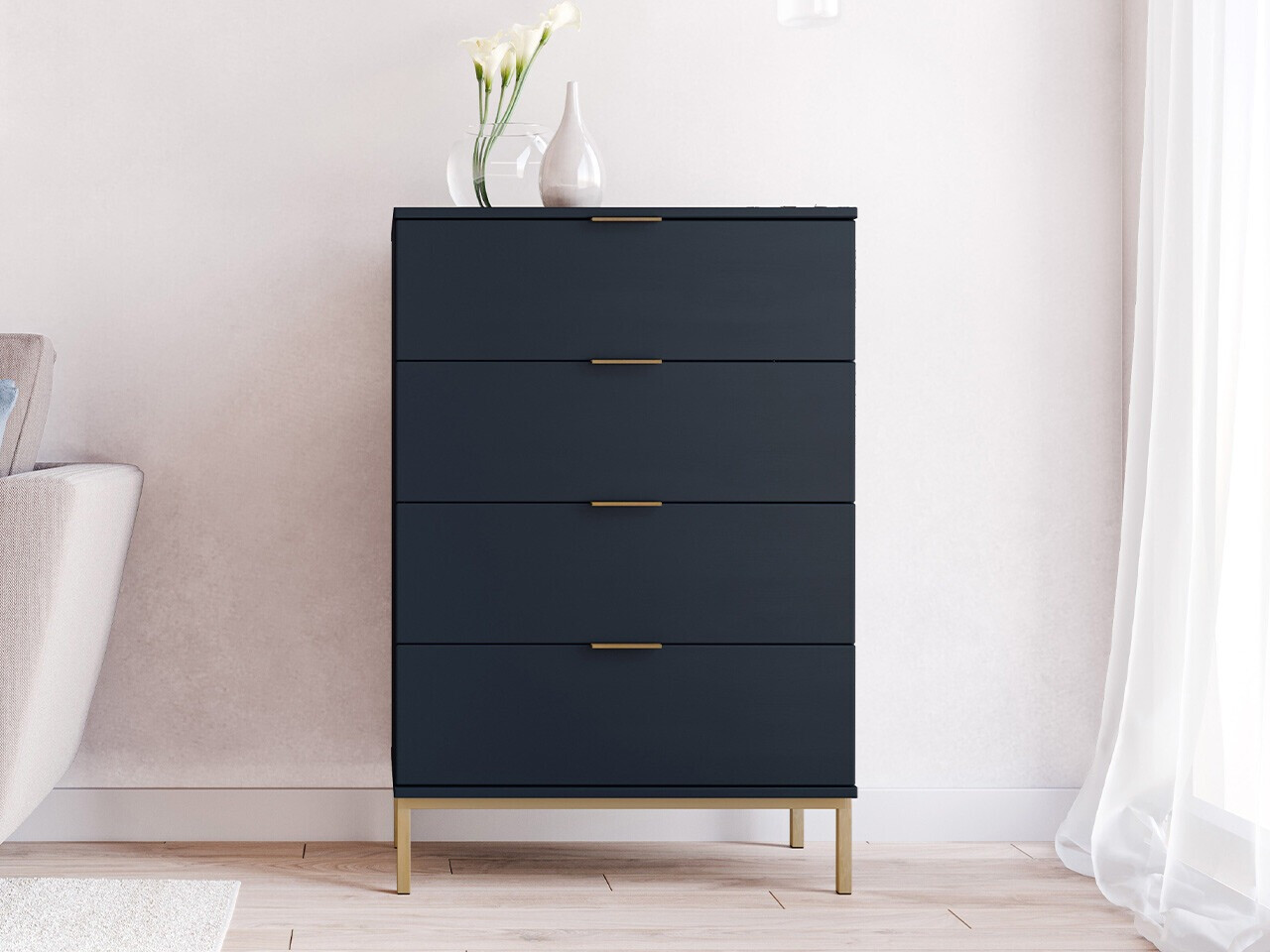 Cómoda Providence R101 (Azul + Dorado)