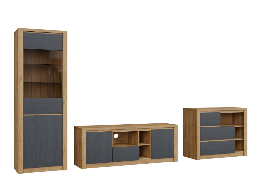 Conjunto de salón Boston 650 (Roble negro + Roble)