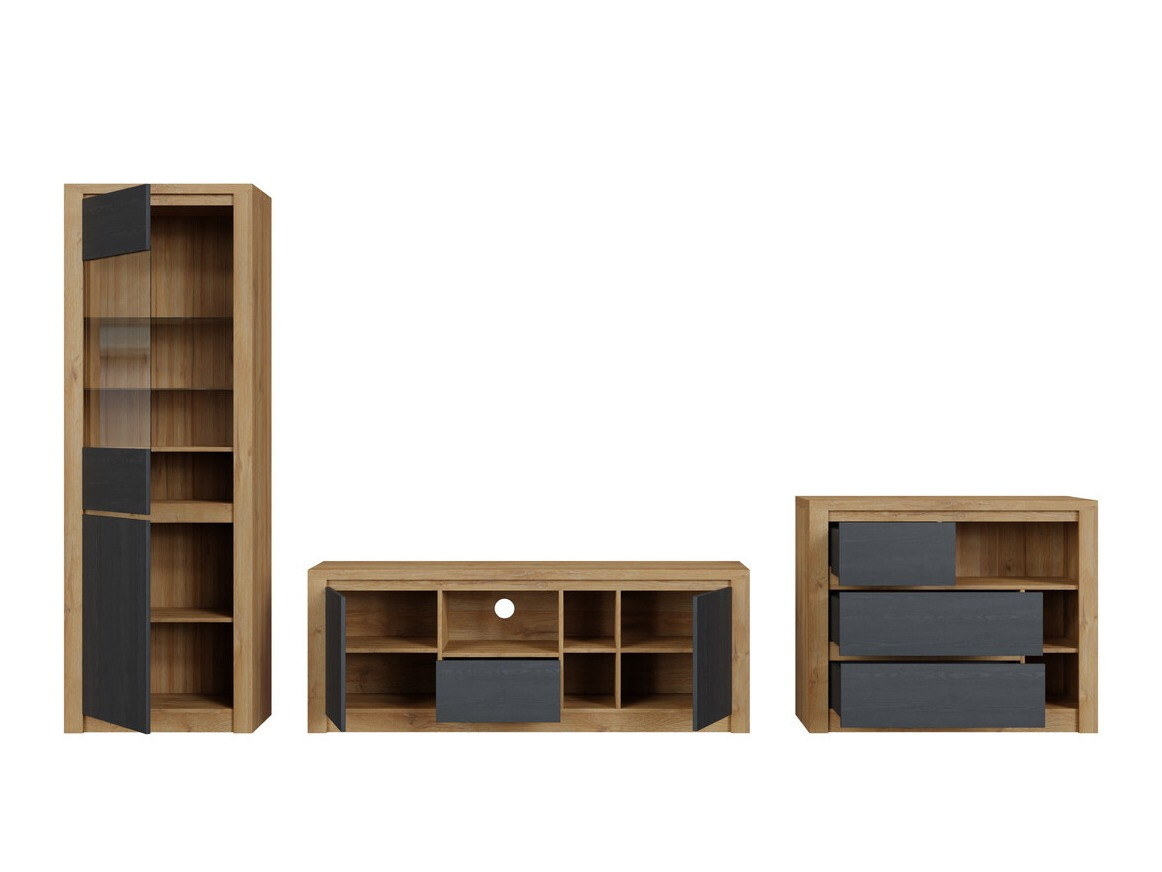 Conjunto de salón Boston 650 (Roble negro + Roble)