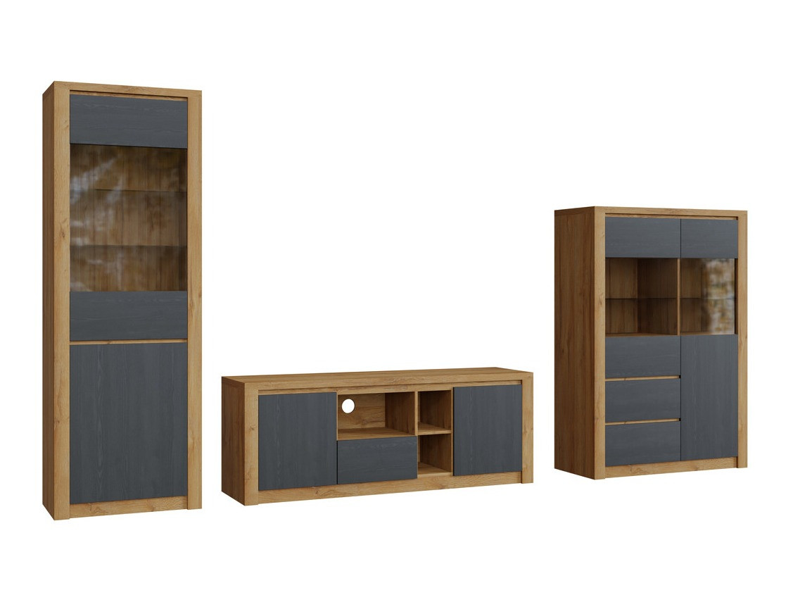 Conjunto de salón Boston 651 (Roble negro + Roble)