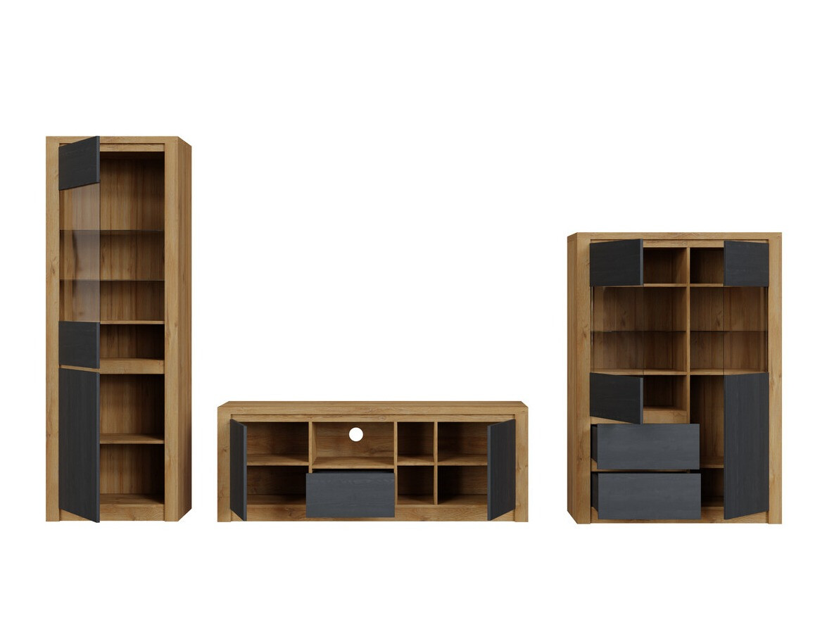 Conjunto de salón Boston 651 (Roble negro + Roble)