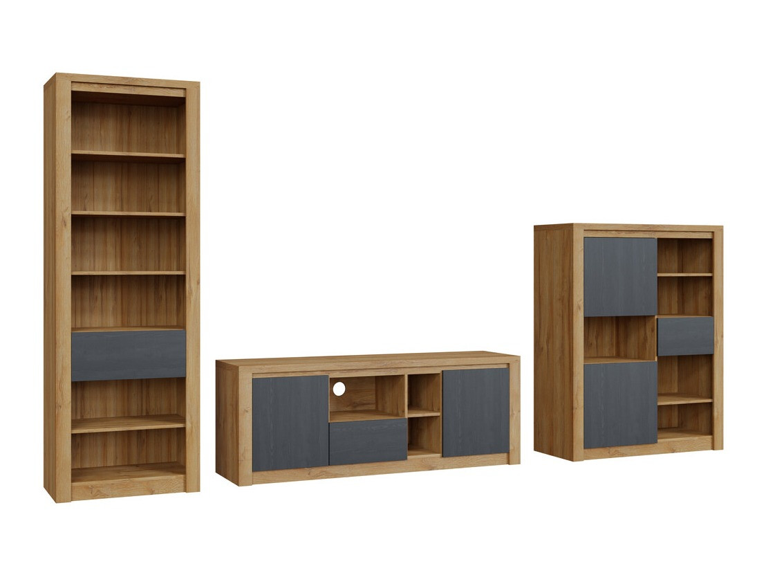 Conjunto de salón Boston 652 (Roble negro + Roble)