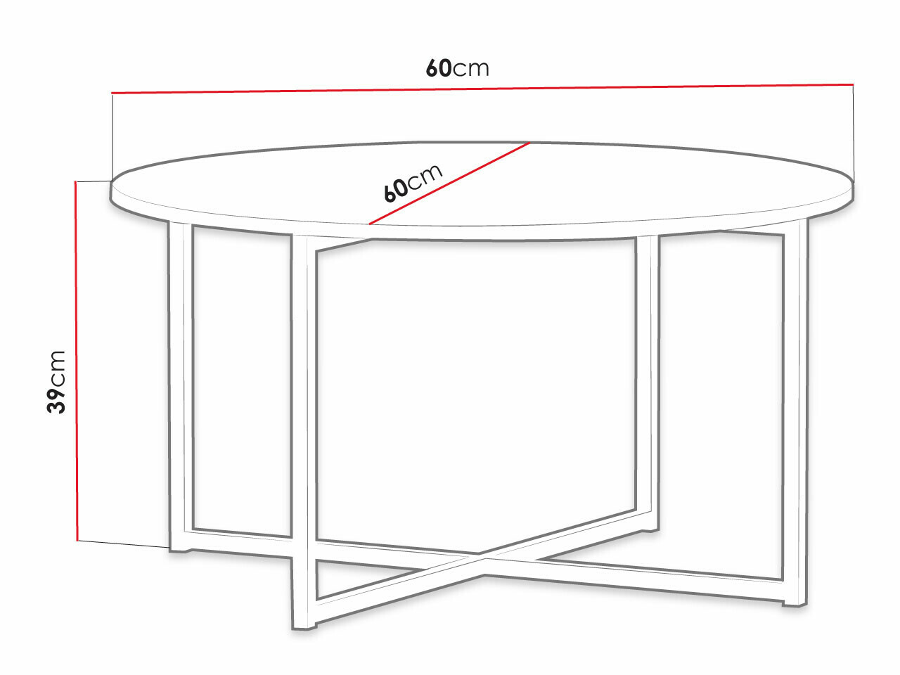 Mesa de centro Providence R102 (Roble negro + Dorado)