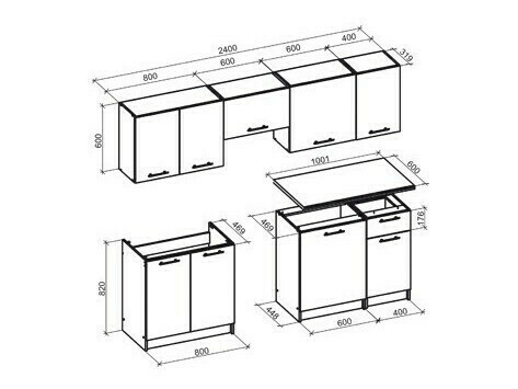 Conjunto de cocina Houston 856 (Antracita + Craft roble)