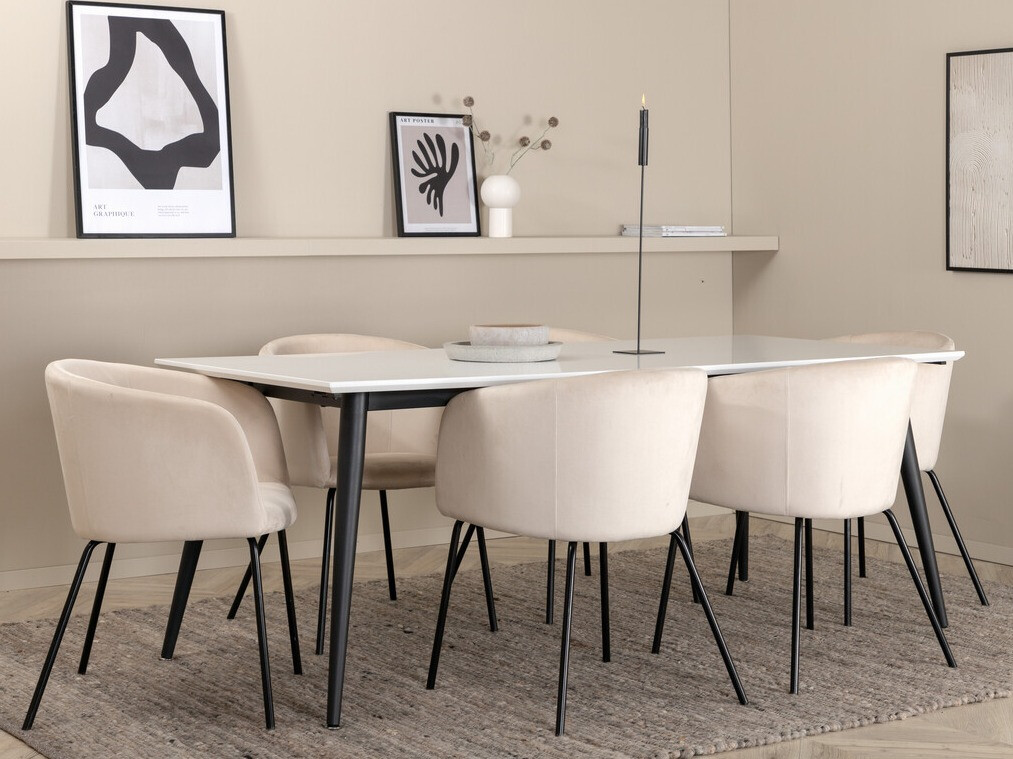Conjunto de comedor Dallas 3298 (Beige + Negro)