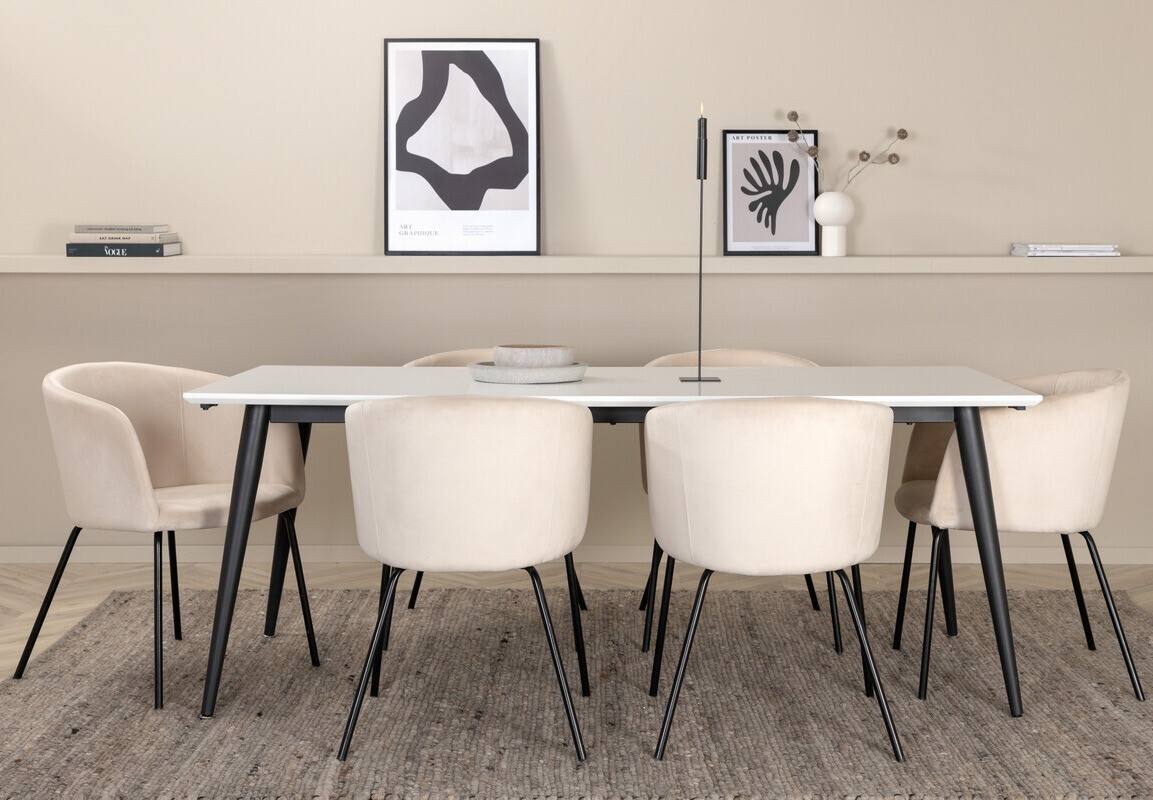 Conjunto de comedor Dallas 3298 (Beige + Negro)