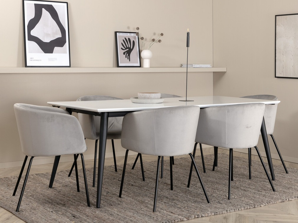 Conjunto de comedor Dallas 3298 (Gris claro + Negro)