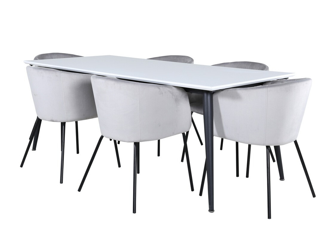 Conjunto de comedor Dallas 3298 (Gris claro + Negro)