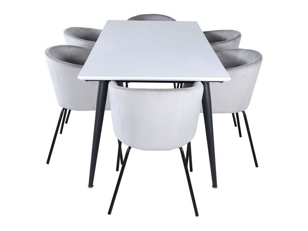 Conjunto de comedor Dallas 3298 (Gris claro + Negro)