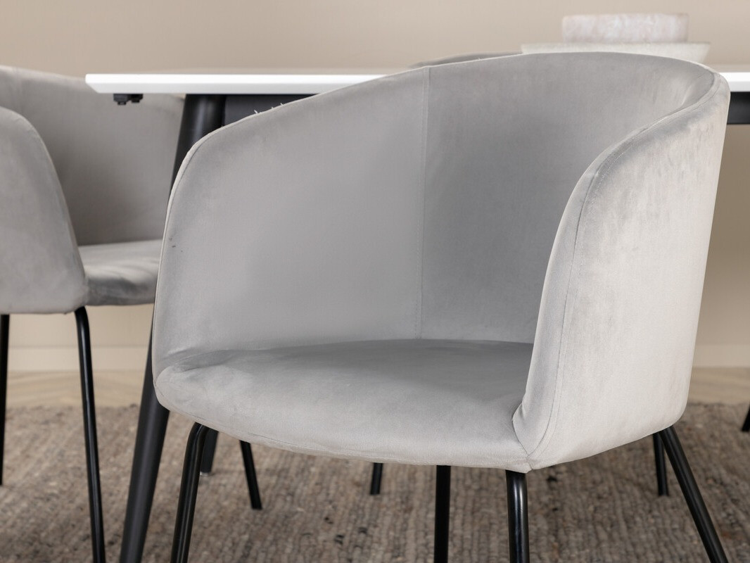 Conjunto de comedor Dallas 3298 (Gris claro + Negro)