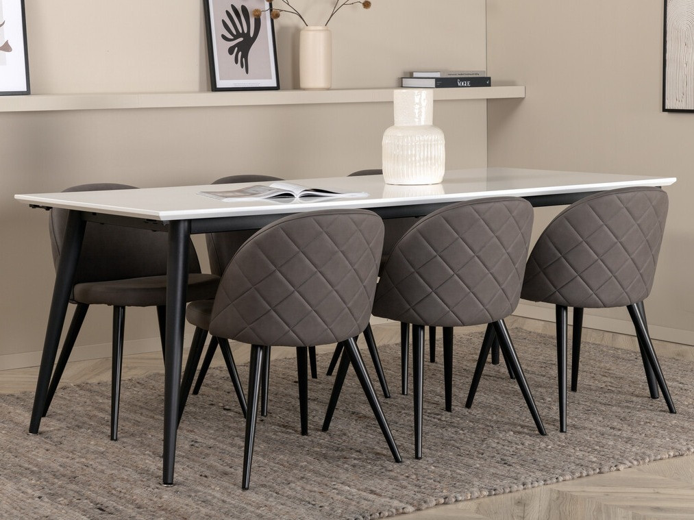 Conjunto de mesas y sillas para comedor Dallas 3303 (Negro + Gris)