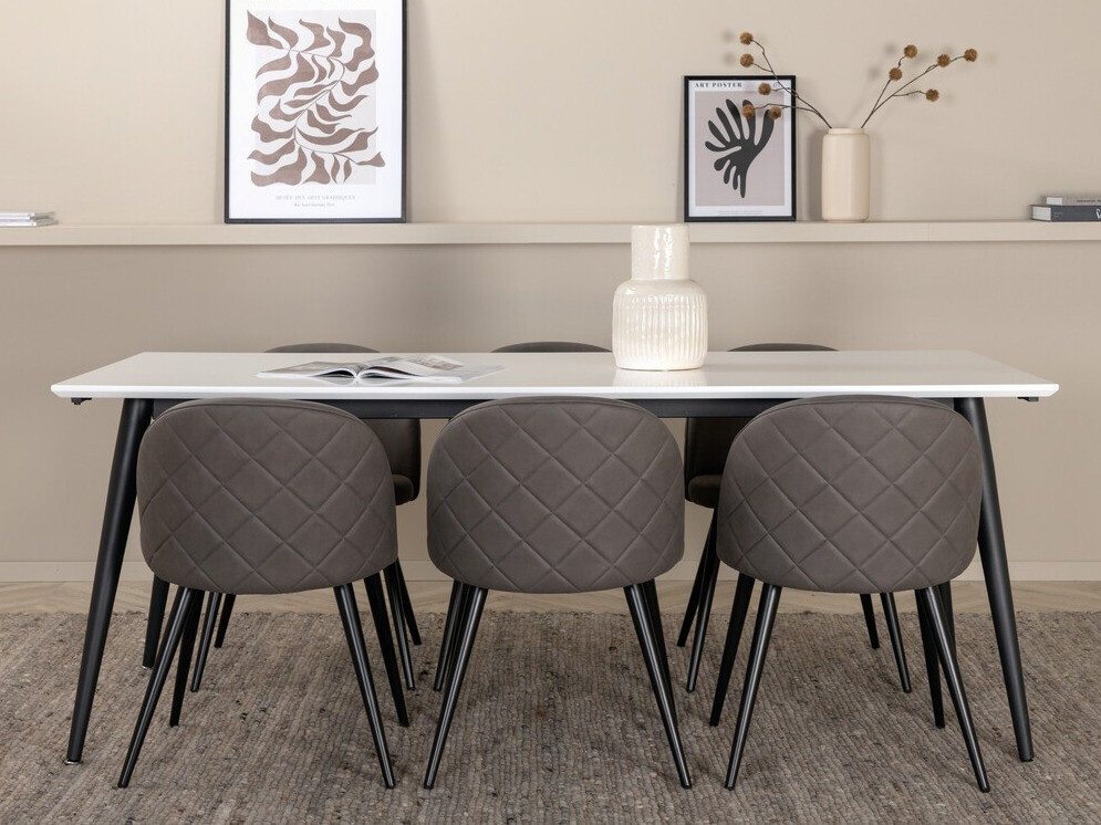 Conjunto de mesas y sillas para comedor Dallas 3303 (Negro + Gris)