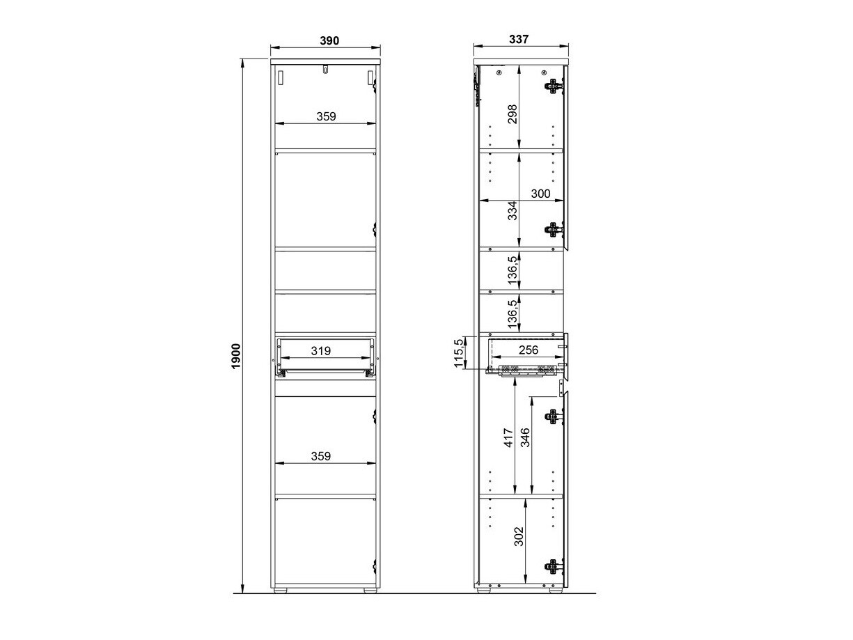 Armario de pie para baño Deltei 103