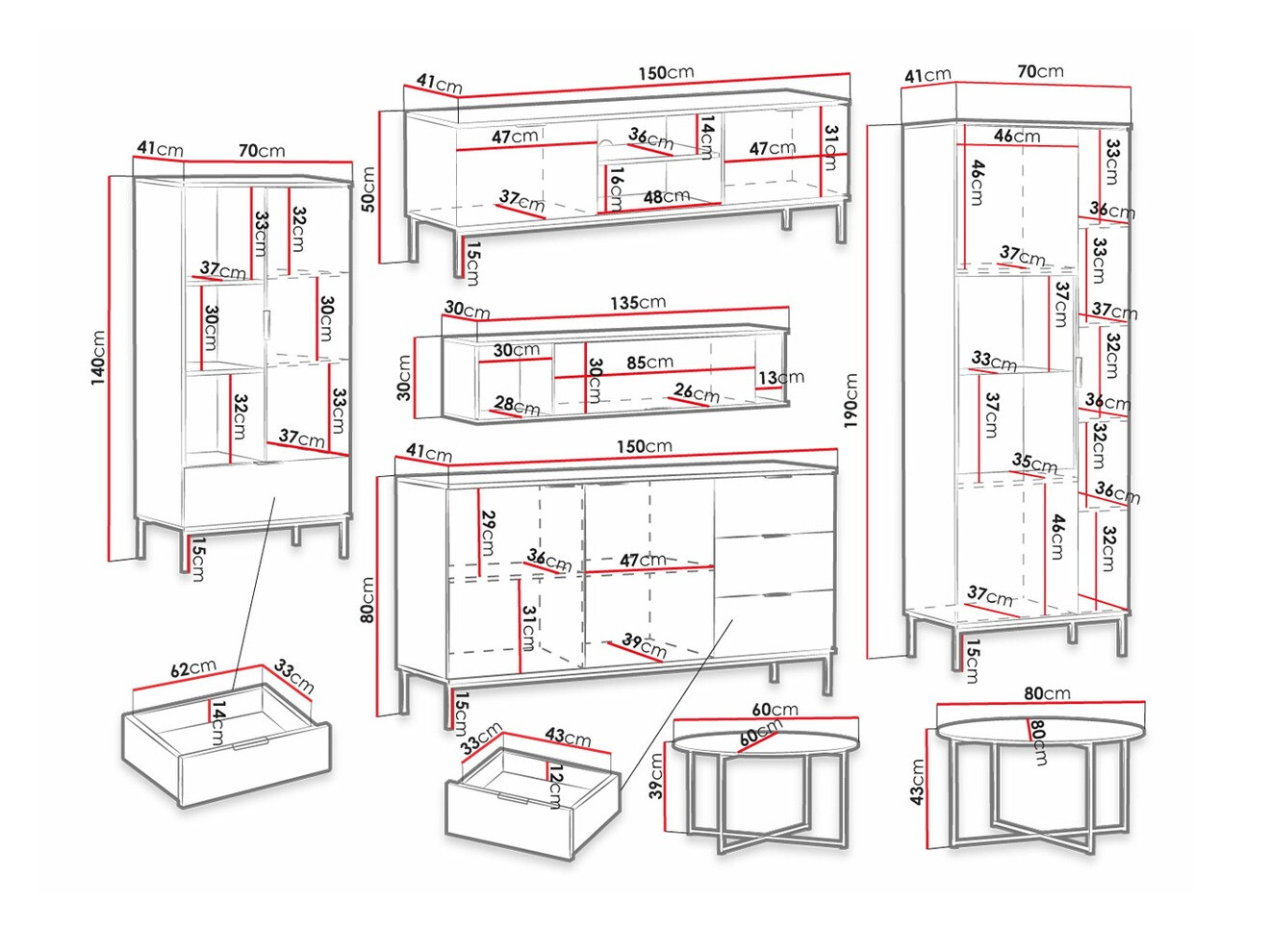 Conjunto de salón Providence R111 (Azul + Dorado)
