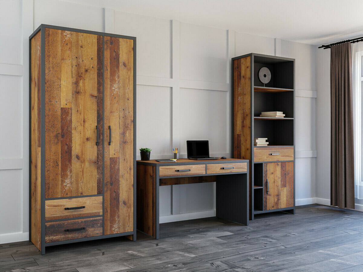 Armario Belsera 110 (Marrón + Madera gris)