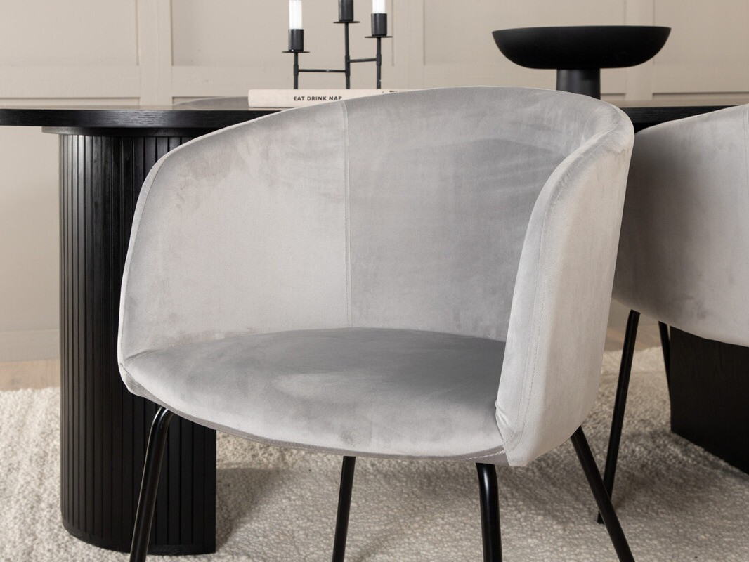 Conjunto de comedor Dallas 3313 (Negro + Gris claro)