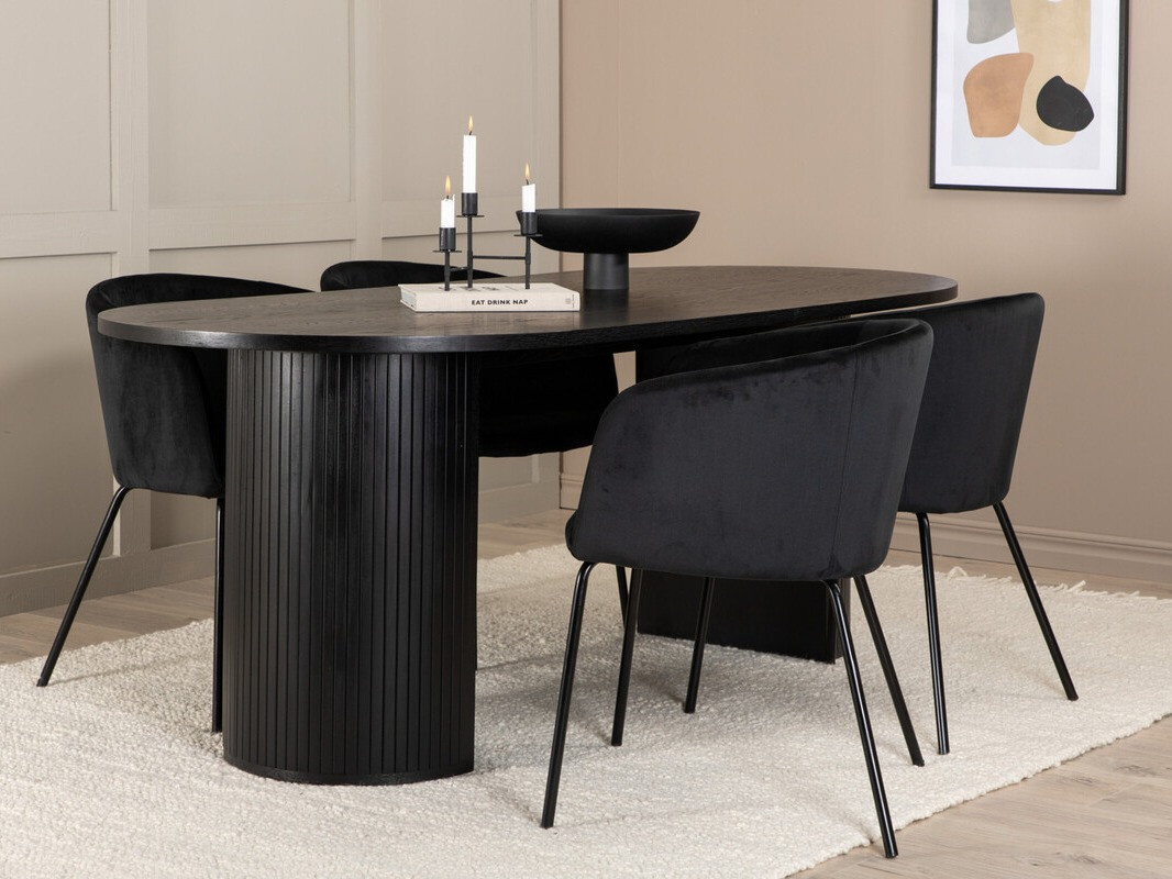 Conjunto de comedor Dallas 3313 (Negro)