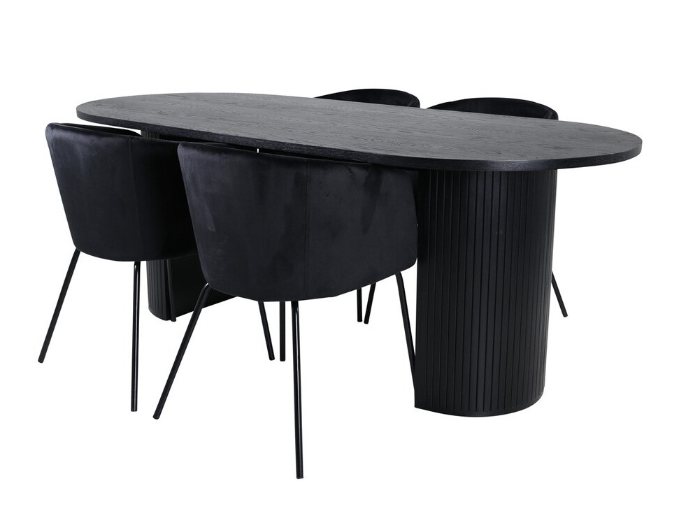 Conjunto de mesas y sillas para comedor Dallas 3313 (Negro)