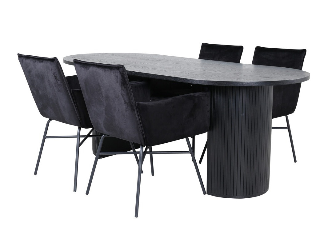Conjunto de mesas y sillas para comedor Dallas 3315 (Negro)