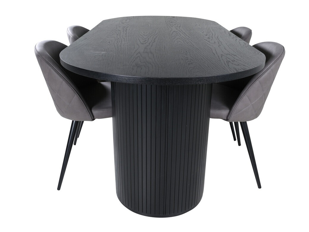 Conjunto de mesas y sillas para comedor Dallas 3321 (Negro + Gris)