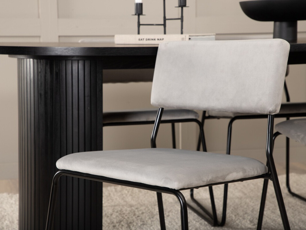Conjunto de mesas y sillas para comedor Dallas 3322 (Negro + Gris claro)