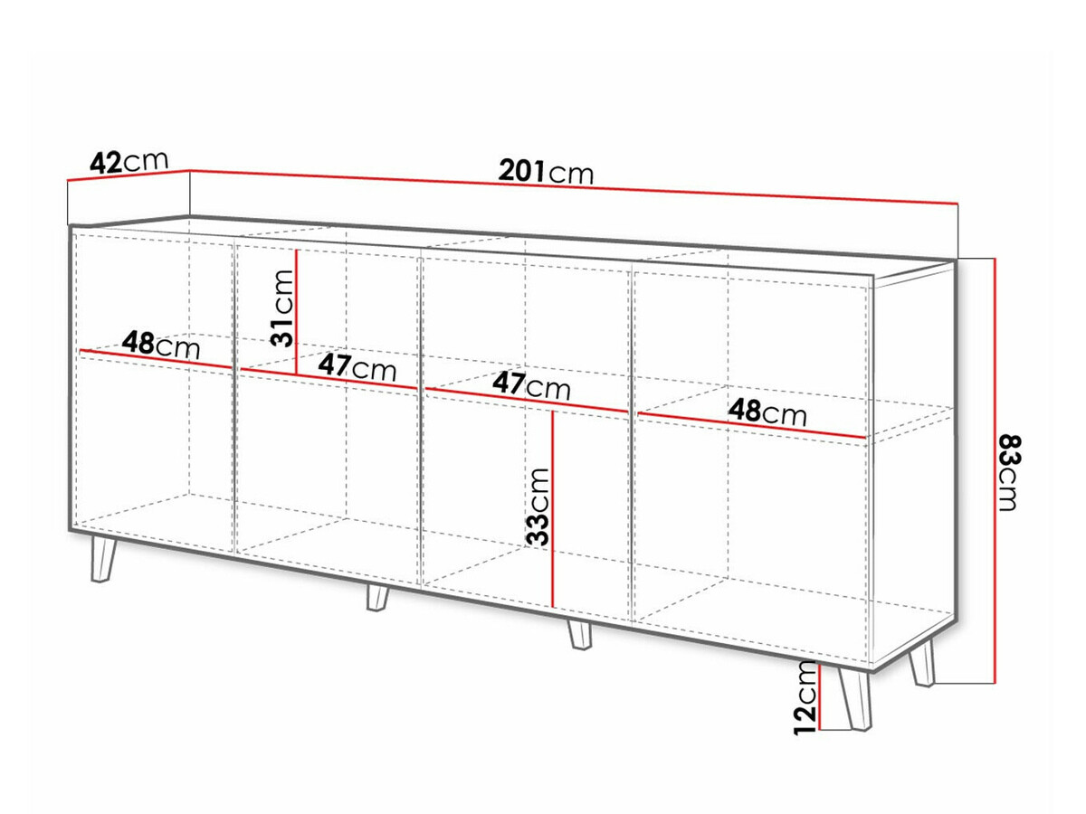 Aparador Charlotte 180 (Negro)