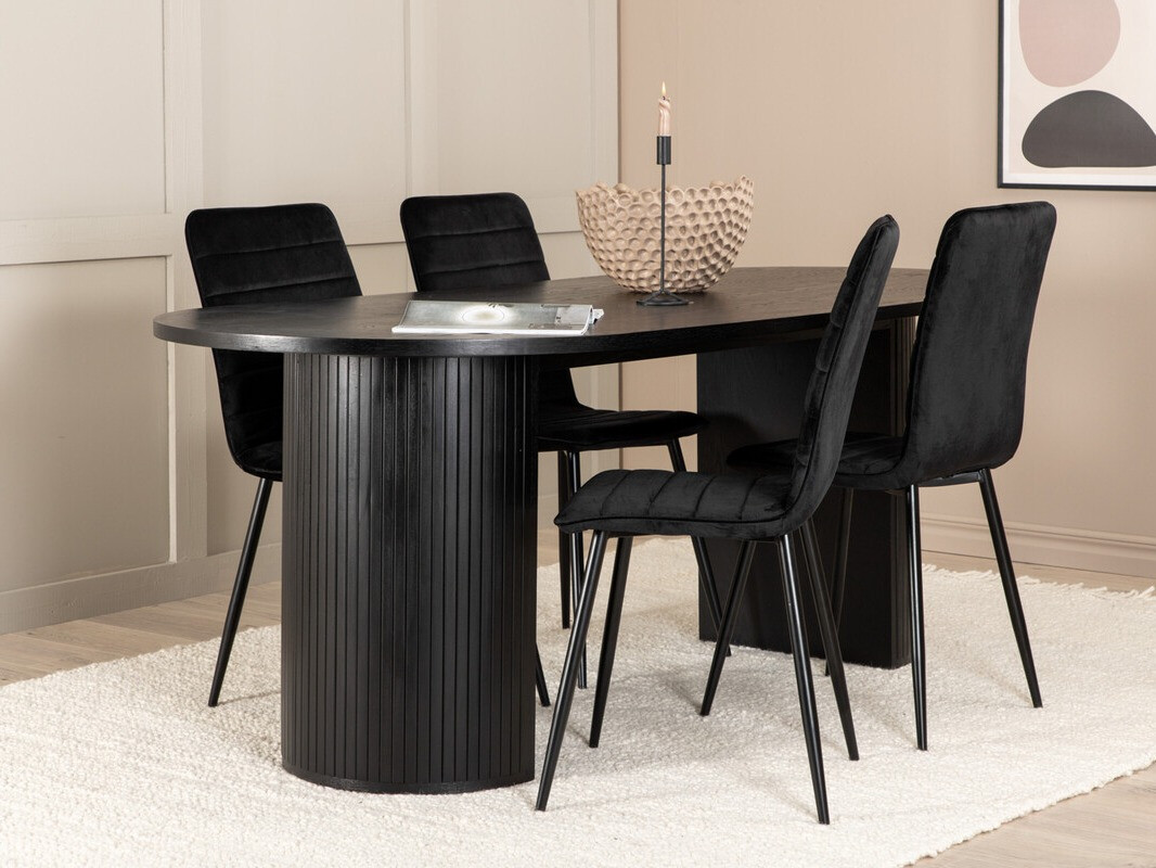 Conjunto de mesas y sillas para comedor Dallas 3325 (Negro)