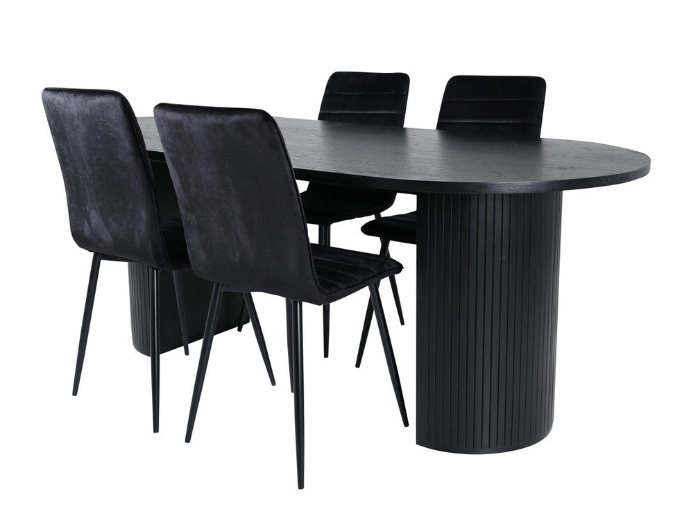 Conjunto de mesas y sillas para comedor Dallas 3325 (Negro)