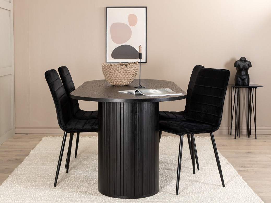 Conjunto de mesas y sillas para comedor Dallas 3325 (Negro)