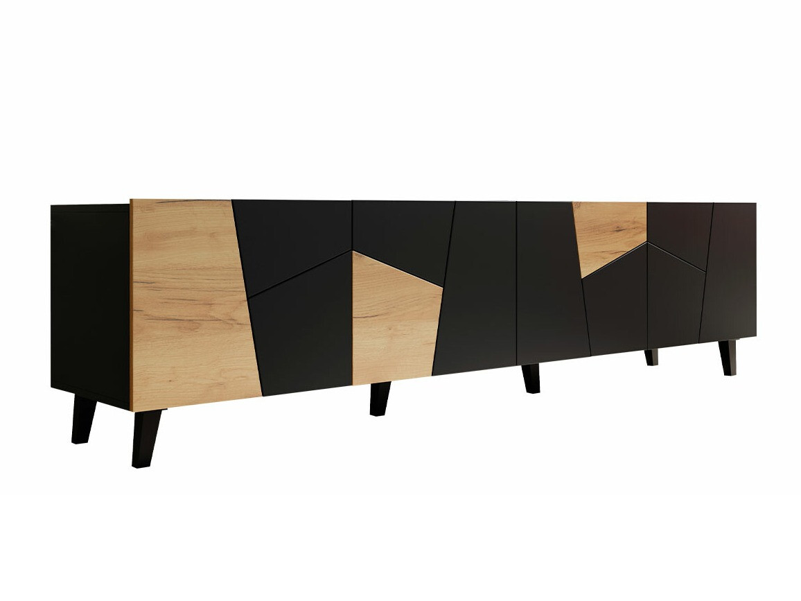 Mueble TV Charlotte 181 (Negro + Craft roble)