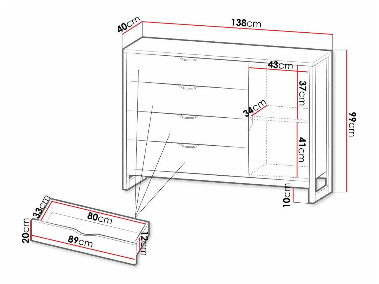 Cómoda Kingston D120