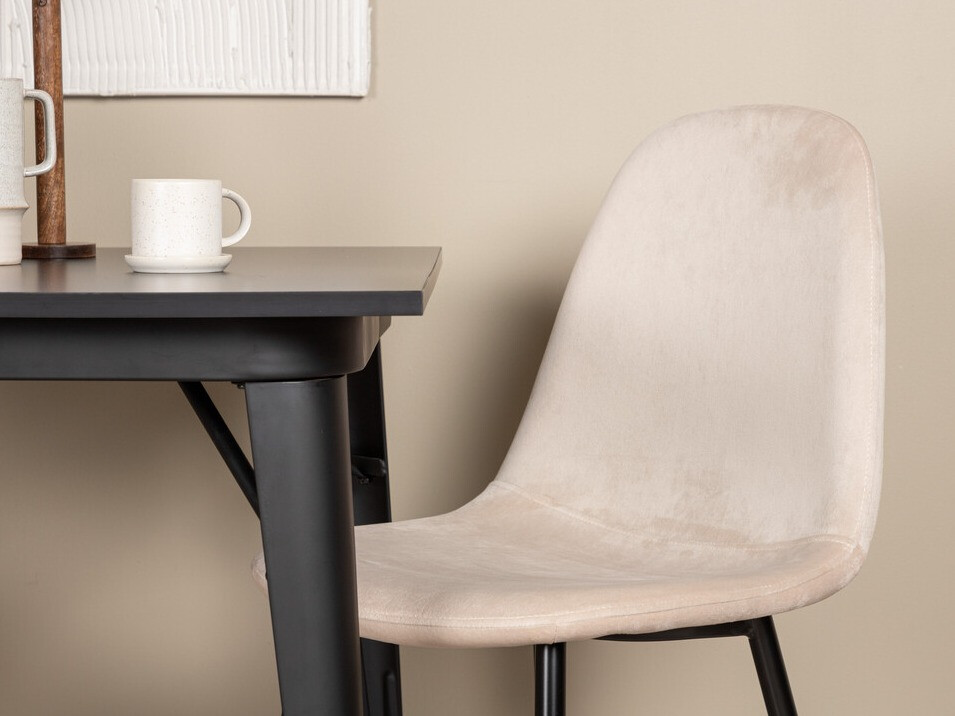 Conjunto de mesas y sillas para comedor Dallas 3353 (Negro + Beige)