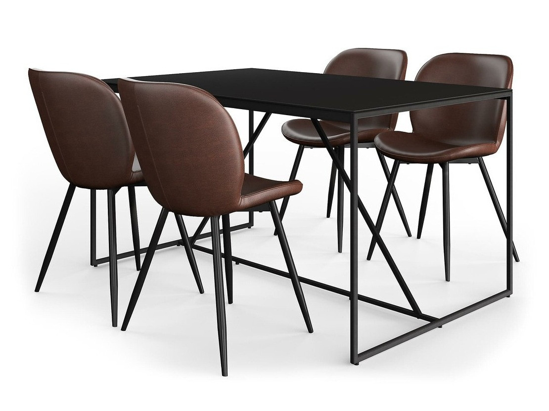 Conjunto de comedor Parkland 391 (Marrón + Negro)