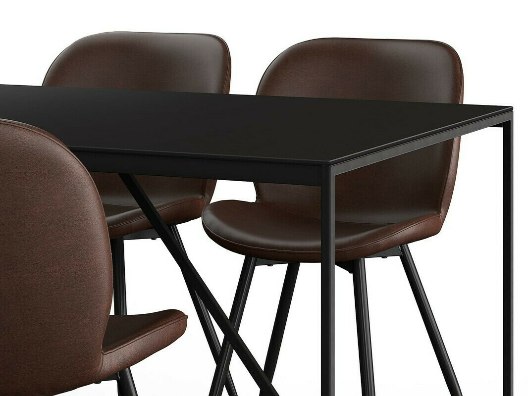 Conjunto de comedor Parkland 391 (Marrón + Negro)