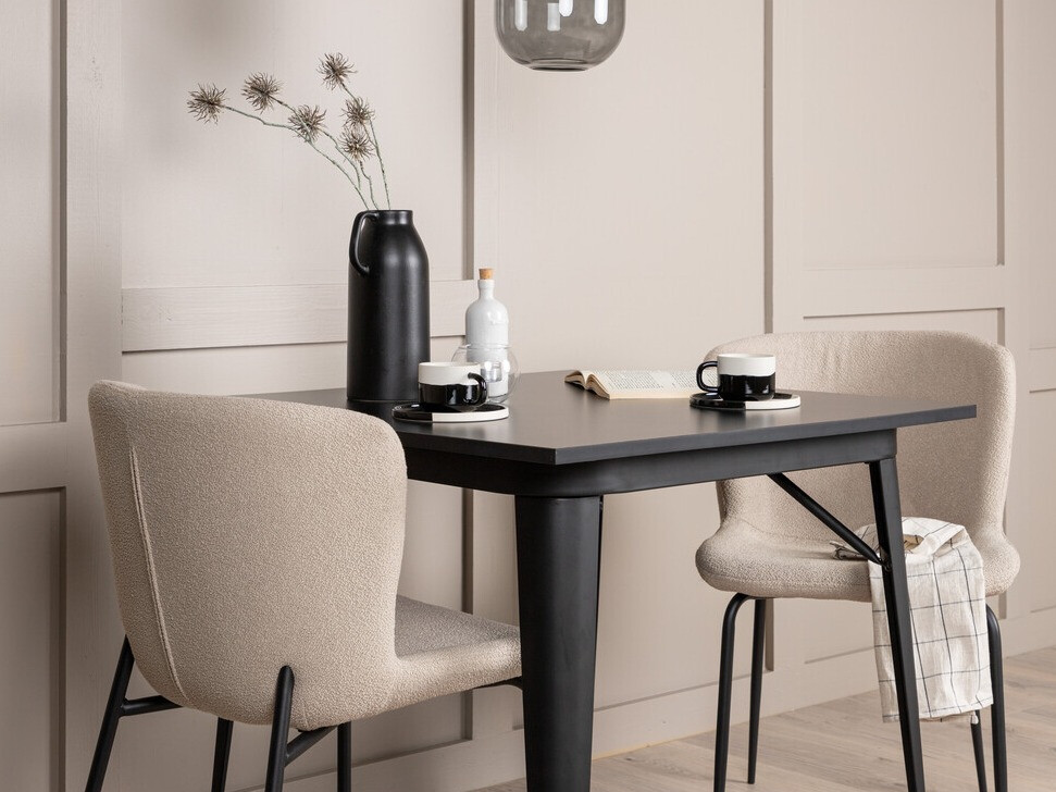 Conjunto de mesas y sillas para comedor Dallas 3362 (Beige + Negro)