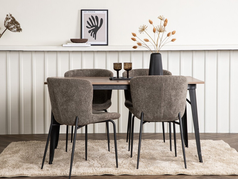 Conjunto de mesas y sillas para comedor Dallas 3363 (Marrón + Negro)