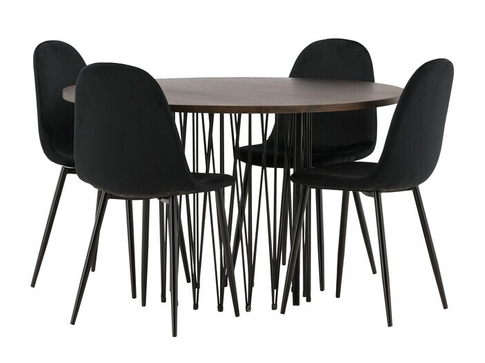 Conjunto de mesas y sillas para comedor Dallas 3370 (Negro)