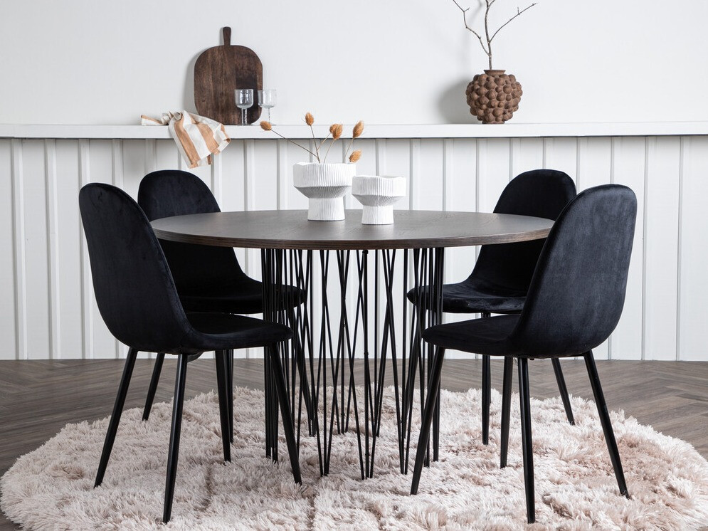 Conjunto de mesas y sillas para comedor Dallas 3370 (Negro)