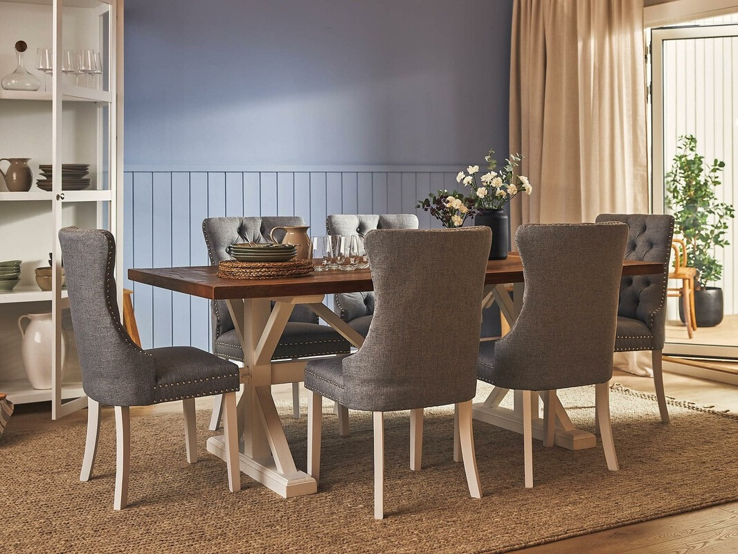 Conjunto de comedor Parkland 400 (Gris + Blanco)