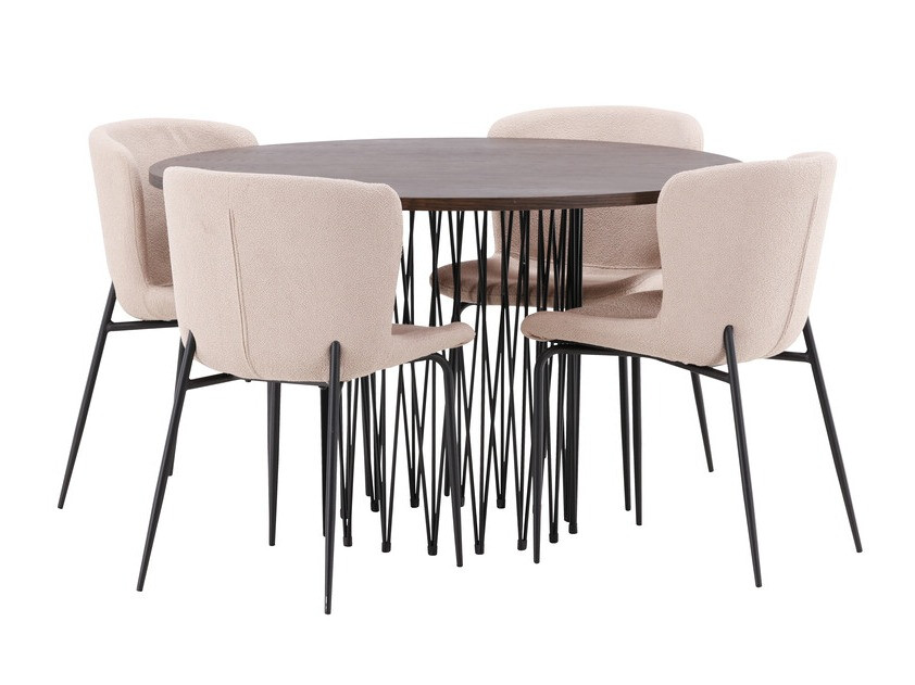 Conjunto de mesas y sillas para comedor Dallas 3379 (Beige + Negro)