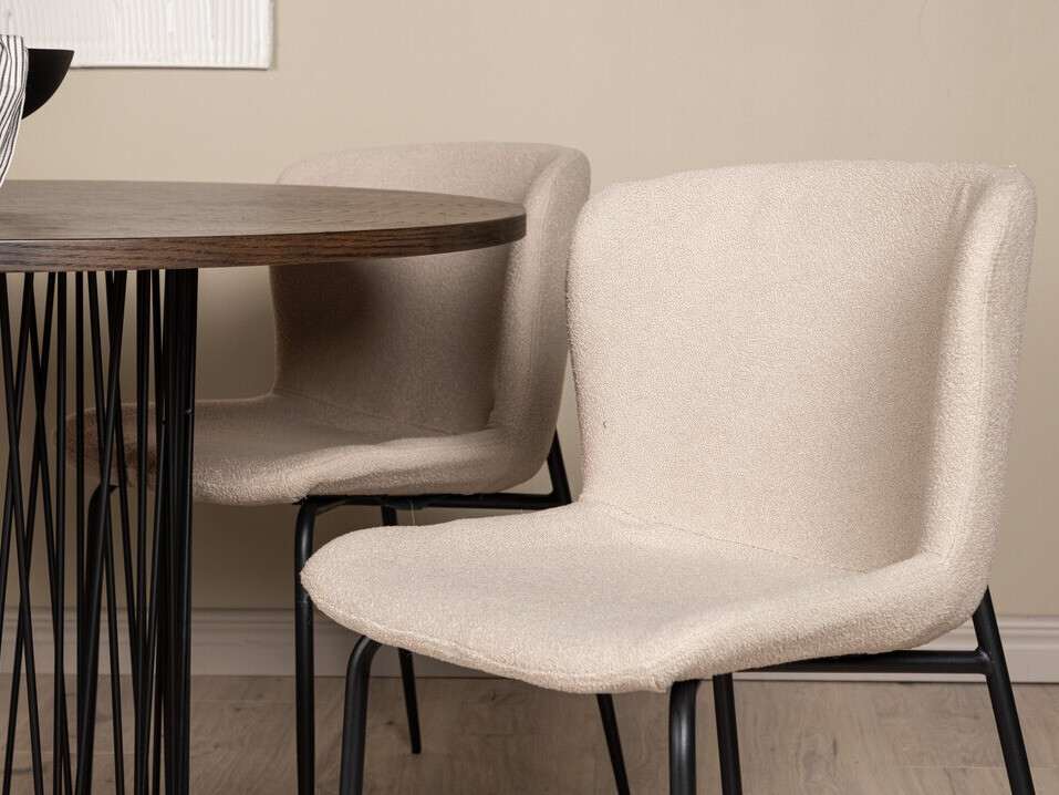 Conjunto de mesas y sillas para comedor Dallas 3379 (Beige + Negro)