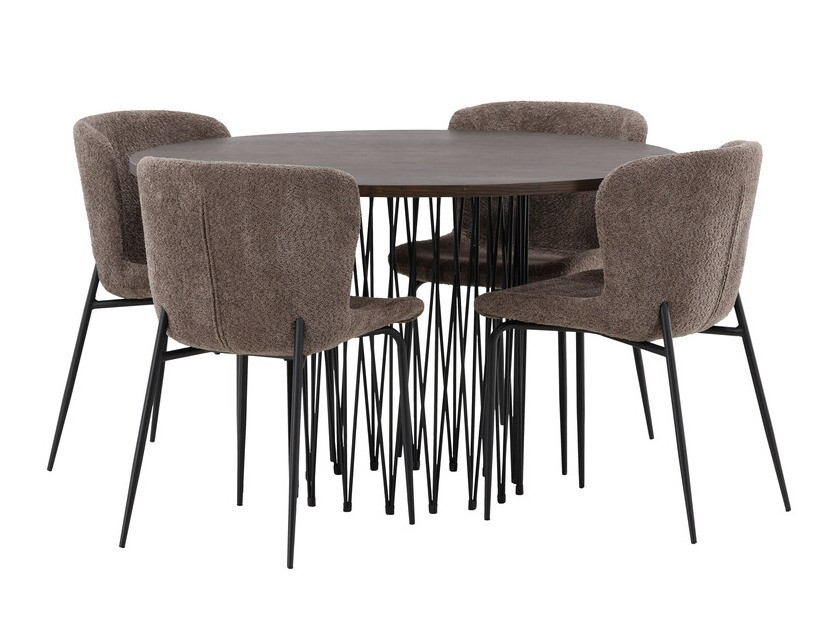 Conjunto de mesas y sillas para comedor Dallas 3379 (Marrón + Negro)