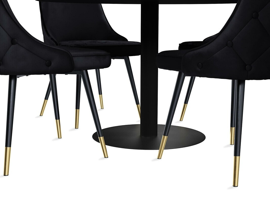 Conjunto de comedor Charleston 275 (Mármol gris + Negro)