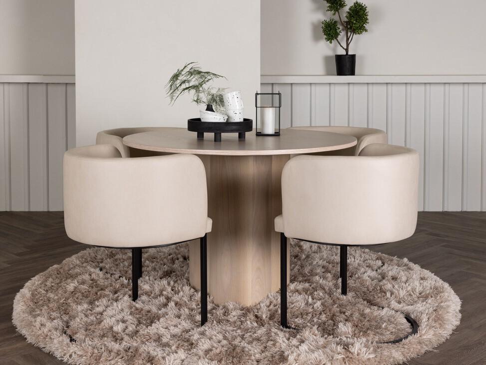 Conjunto de mesas y sillas para comedor Dallas 3986 (Luminoso madera)