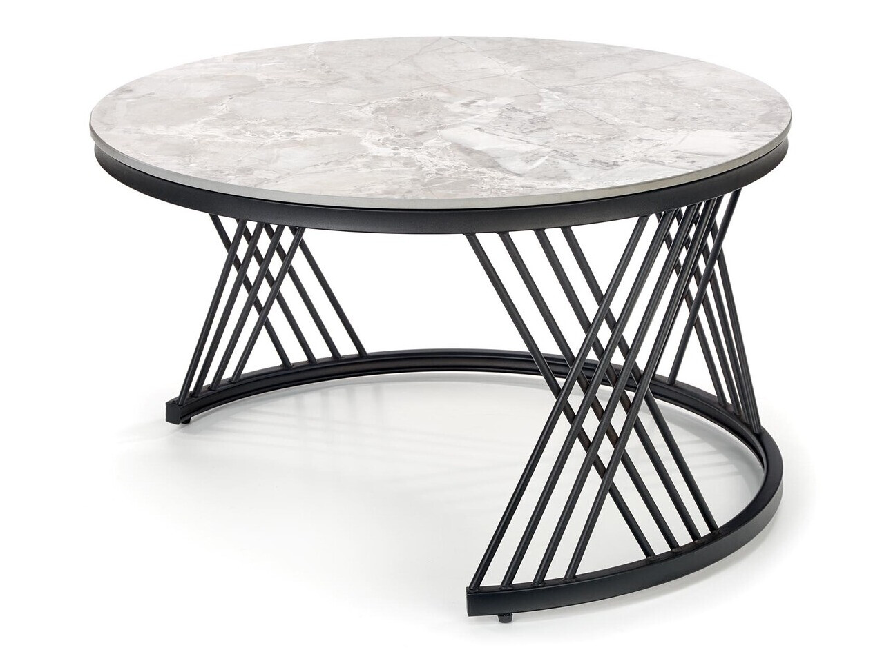 Conjunto mesa de centro Houston Acetum (Negro + Mármol gris)