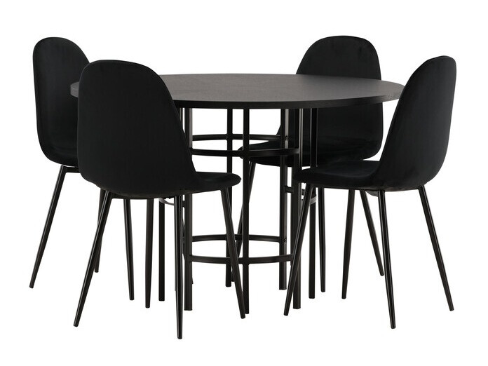 Conjunto de mesas y sillas para comedor Dallas 3424 (Negro)
