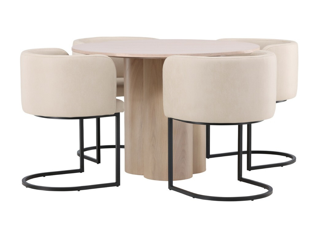 Conjunto de mesas y sillas para comedor Dallas 3986 (Luminoso madera)