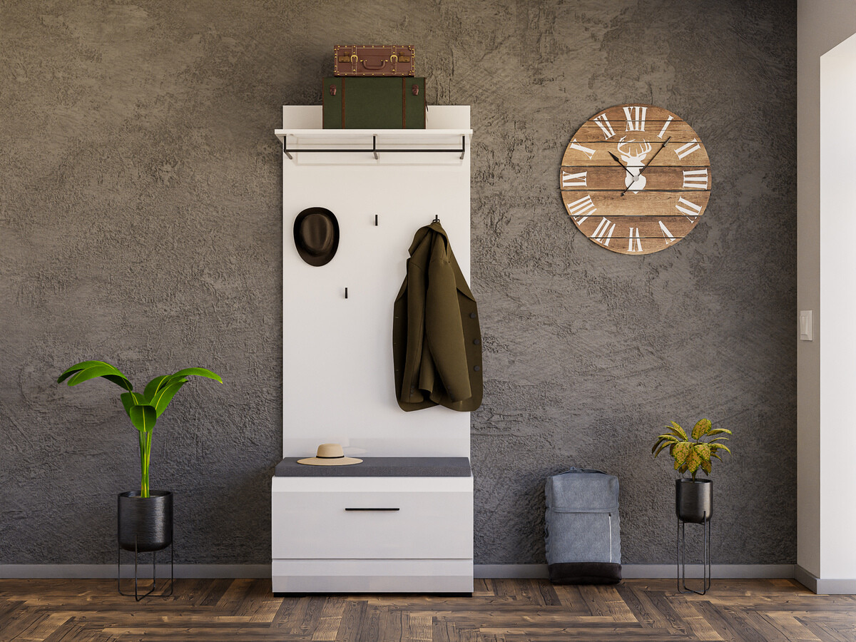 Conjunto de recibidor Boston 693 (Blanco + Blanco brillante)