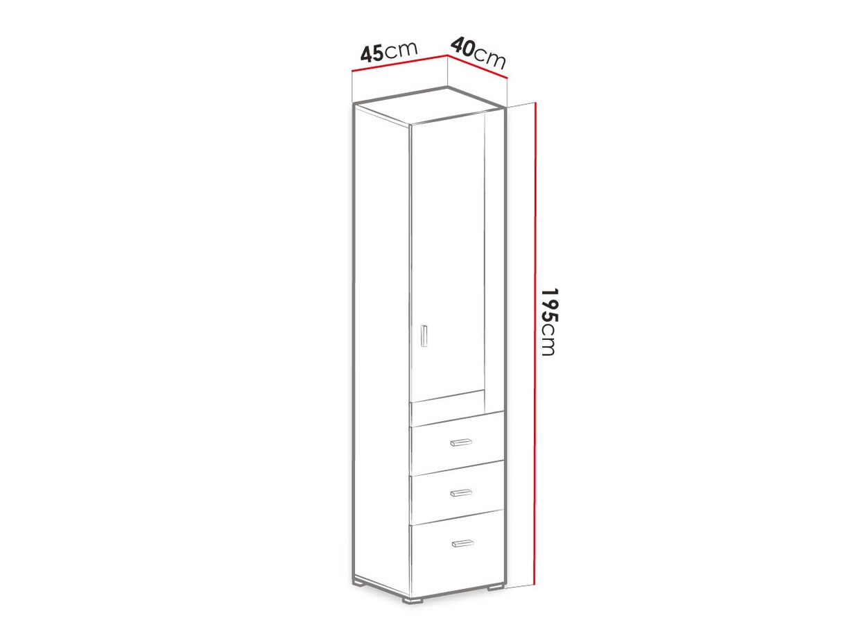 Estantería Omaha D126 (Pino blanqueado + Marrón)