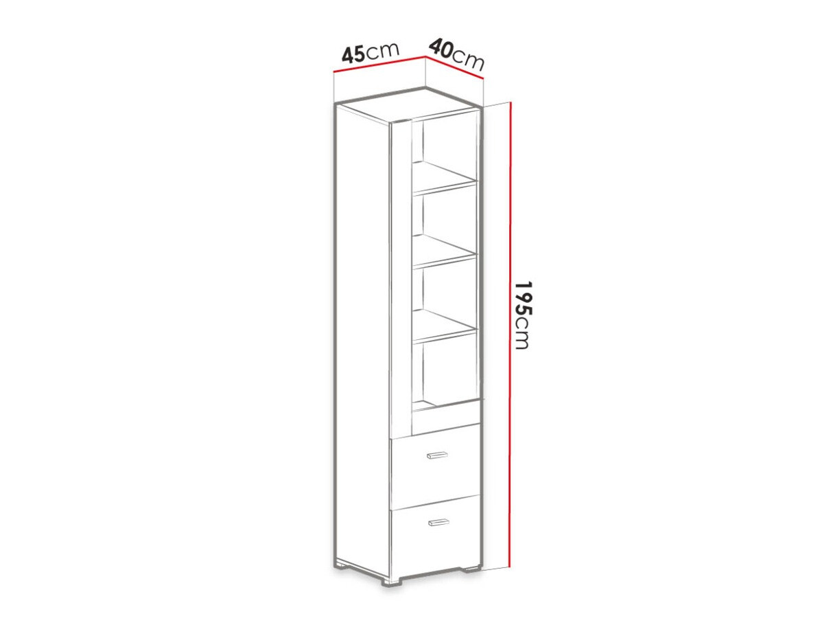 Estantería Omaha D129 (Pino blanqueado + Marrón)